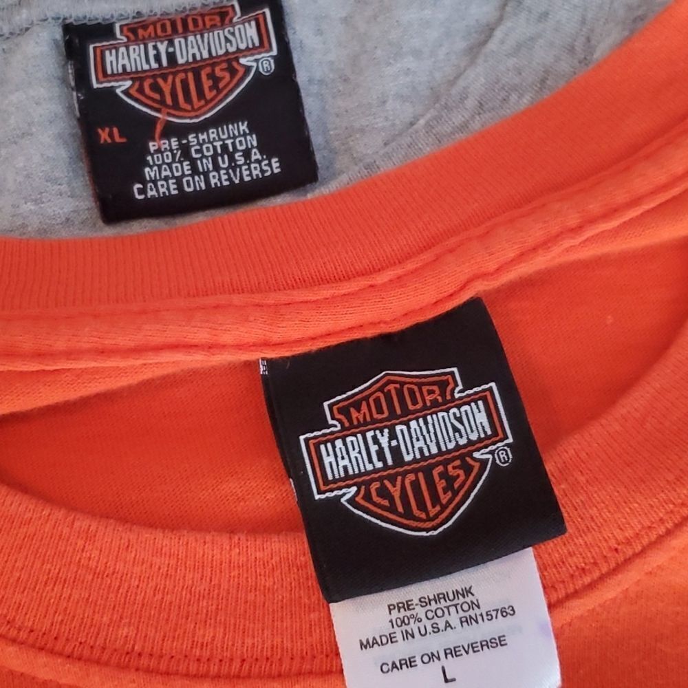 VINTAGE HARLEY DAVIDSON 2001 2003 GRAY ORANGE TSHIRT MUSCLE SHIRT SHIRTS L XL - Picture 15 of 16